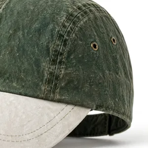 Casquette de baseball 6 panneaux en jean vert pour femme, respirante, imperméable, imprimée par transfert thermique, décontractée, avec œillets et fermeture à boucle métallique - Product Image 5