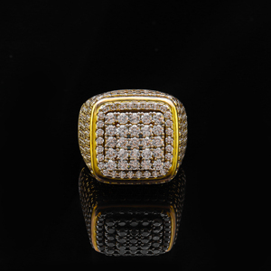<b>Mens</b> 925 <b>Silver</b> Moissanite Diamond <b>Ring</b> Certified Diamond Iced Out Square Top <b>Signet</b> <b>Ring</b> Lightweight Hip Hop Luxury Jewelry - Product Image 5
