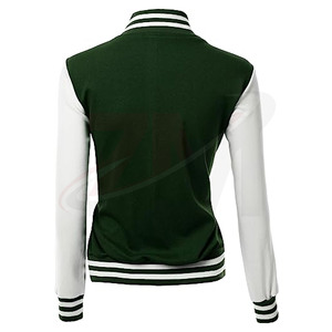 Chaquetas de color verde y blanco para mujer, 100% poliéster, diseños personalizados al por mayor con impresión de logotipo. - Product Image 3