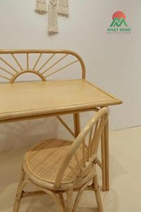 Juego de escritorio y silla de ratán Nhat Minh para niños, muebles ecológicos de estilo moderno de mediados de siglo para niños - Product Image 3