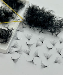 Extensions de cils synthétiques faites à la main les plus vendues 10D-20D Mega Volume Naturel Longue Étroite Foncée Mat 7-20mm de longueur - Product Image 5