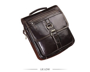 New Arrival High Quality Genuine Leather Handmade Eco-friendly Lightweight Waterproof Zipper Crossbody <b>Messenger</b> <b>Bag</b> Unisex OEM - Product Image 6