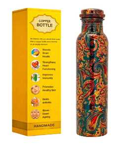 Botella de Agua Ecológica de Cobre Sólido con Diseño Oriental, 1000 ml, Tapa de Rosca, Libre de BPA, Aislamiento Térmico, Caja de Regalo para Viajes y Senderismo - Product Image 4