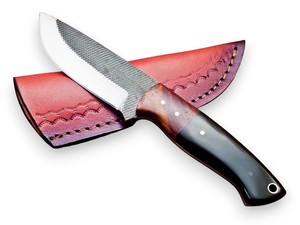 Couteau EDC à lame fixe personnalisé Nordic Forge, manche en bois de rose et micarta, étui en cuir, couteau en acier plein fil à personnaliser (OEM) - Product Image 5