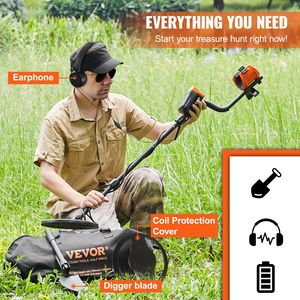 Impermeabile 10 pollici bobina di ricerca Metal Detector per adulti bambini 41 ''-52'' stelo in alluminio 10 ''profondità di rilevamento 7 modalità regolabile - Product Image 6