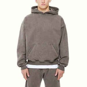 Conjunto de sudadera con capucha y pantalones anchos de forro polar grueso para hombre, de corte recto y holgado, multicolor, a bajo precio y personalizado. - Product Image 5