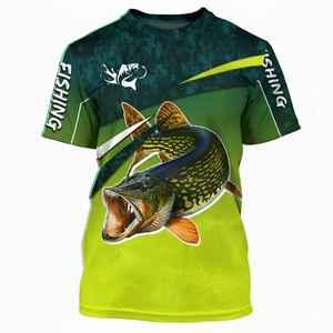 Chemise de pêche à col rond pour homme, vêtements de pêche sportifs en polyester personnalisés, fournisseur en gros - Product Image 4