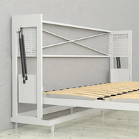 Pindel Handicraft Bureau-lit multifonction réglable avec armoire dissimulée |   Lit mural pliable blanc |   Design moderne et peu encombrant |