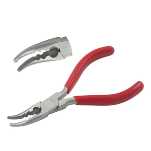 105mm Length Split Fishing Plier <b>PVC</b> Handles Smooth Jaws Bent Tip Needle Nose Plier for Jewelry Making DIY Crafts Circlip OEM - Product Image 1