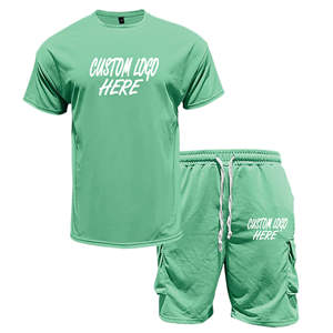 Ensemble deux pièces T-shirt et short de haute qualité 2026 pour homme – Tenue d'été noire style cargo pour homme - Product Image 2