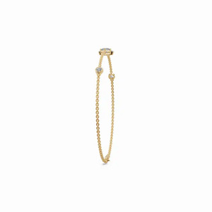 สร้อยข้อมือทองคำ 14K สีเหลืองประดับเพชรทรงปริ๊นเซสแบบคลัสเตอร์ เพชรเพาะเลี้ยงในห้องปฏิบัติการ - Product Image 5