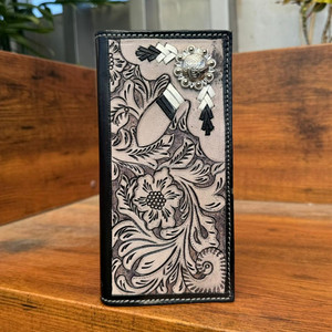 Nueva llegada de alta calidad de los hombres de mano de cuero largo plegable carteras de diseñador de lujo de cuero genuino tarjeta de crédito carteras Concho - Product Image 3