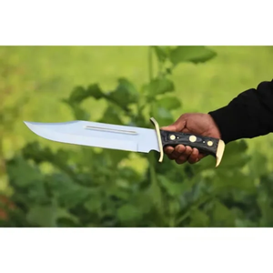 Couteau de chasse industriel LEGACY BLADES à lame fixe, forgé à la main en acier à haute teneur en carbone, pointe tombante, manche ergonomique en bois, garantie 3 ans - Product Image 3