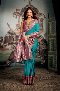 Drape <b>Yourself</b> in Elegance Make Every Moment Royal Indulge in Timeless Grace Saree Silk Nett Fabric Heavy Premium Soft Silk - Product Image 4