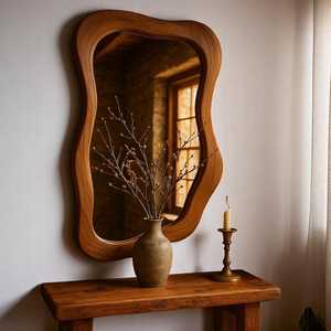 Rustic Wooden Wall <b>Mirror</b> Vintage Hanging <b>Mirror</b> for Home - Product Image 1