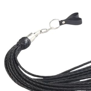 แส้แส้หนังแท้ที่มีหกล้มยาวและฐานที่จับเสริม - Product Image 6
