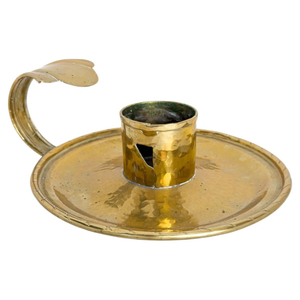 Shiny <b>Brass</b> <b>Candlestick</b> <b>Holder</b> With Handle And Tray For Home Decoration Vintage Chamberstick <b>Holder</b> On Sale - Product Image 4