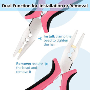 Alicates Mini de 3 Orificios con Mango Rosa, Elegancia en Precisión, para Apertura y Extracción de Extensiones de Cabello con Anillos Micro Nano - Product Image 4
