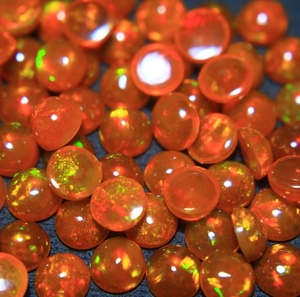 Opale de feu en gros, opale naturelle éthiopienne, pierre précieuse ronde orange taille brillant, pierre libre pour fabricants de bijoux - Product Image 3