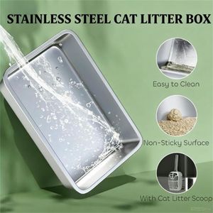 Cestino per Rifiuti in Acciaio Inossidabile Nero, Lettiera per Gatti e Accessori - Product Image 4