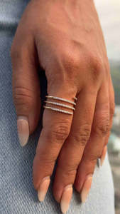 Anillo de boda redondo de moissanita con diseño en espiral de varias filas, anillo de compromiso, anillo nupcial, anillo de regalo de aniversario - Product Image 6