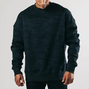 Sweater ukuran besar pria, kaus katun tebal 100%, sweater ukuran besar, sweater pullover desain kustom, kaus leher crew