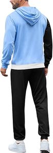 Ensemble de survêtement international haut de gamme pour homme, 2 pièces, athlétique, avec sweat à capuche et pantalon de survêtement color block, style décontracté - Product Image 2