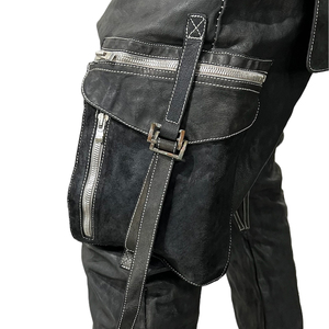 <b>Men</b> High Quality <b>Leather</b> <b>Pants</b> Elastic Waist Waterproof Eco-Friendly Casual Comfortable Breathable Custom Logo Wholesale - Product Image 5