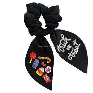 Coletero hecho a mano con cuentas y diseño de gafas de sol, pajarita adornada, coleta elástica para niñas y mujeres - Product Image 5