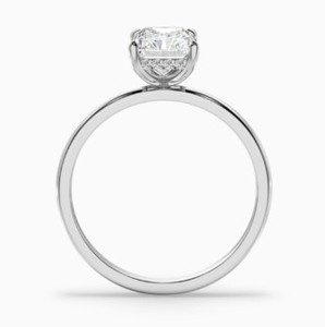 Bague de fiançailles et de mariage en moissanite taille radiant sertie griffe en argent sterling 925 plaqué or blanc, luxueuse, délicate et minimaliste - Product Image 2