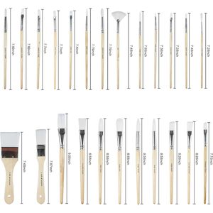Set Professionale di 24 Pennelli con Manici in Legno e Custodia in Tela per Pittura a Olio, Acrilica e Acquerello - Product Image 2