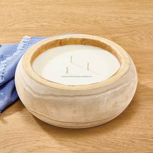 Portavelas de Madera Natural Estilo Rústico para Sala de Estar y Mesa de Comedor - Product Image 2
