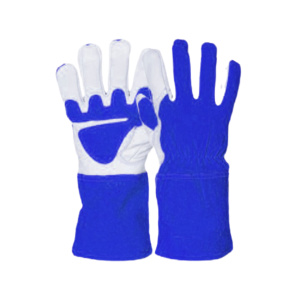 Gants de soudage TIG industriels en cuir de vachette lisse et croûte de cuir, ignifuges, équipement de protection individuelle pour la sécurité des mains lors du travail - Product Image 6