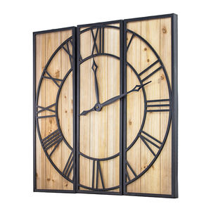 Horloges murales au design vintage, meilleure décoration intérieure pour le salon, la maison et le bureau, horloge murale avec combinaison métal et bois - Product Image 3