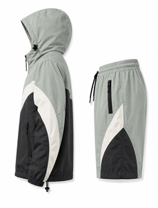 Conjunto de Pantalones Cortos y Chaqueta Cortavientos con Capucha, Premium, Ligero, de Secado Rápido, para Verano, Casual, Deportivo, Diseño Personalizado - Product Image 3