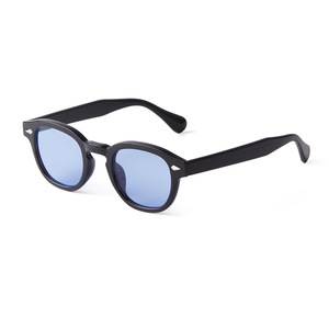 Lunettes de soleil ovales vintage Lmamba 22728 avec rivets, monture écaille de tortue, pour femmes et hommes, design de marque rétro, jaunes et bleues, avec logo personnalisé - Product Image 5