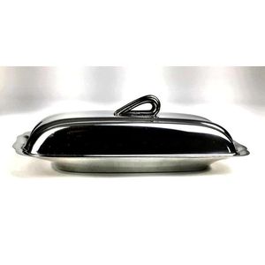 Beurrier élégant en aluminium argenté pour une expérience culinaire décorative et un comptoir de cuisine bien organisé - Product Image 4