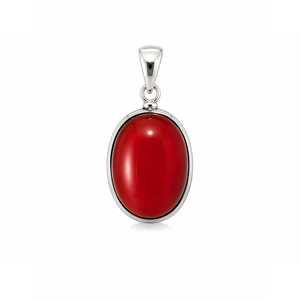 High Quality Natural <b>Red</b> Coral Oval Pendant 70 Carats Silver Handmade Jewelry Trendy Gemstone Statement Charm Women's RUHAN GEMS - Product Image 3