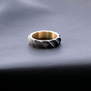 Handmade Damascus Steel <b>Ring</b> Handforged Style Latest Design Brass Inner With High Quality Best for <b>Couple</b> <b>Ring</b> - Product Image 5