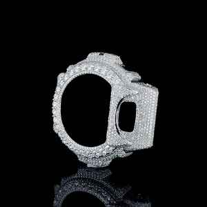 Starspire Jewels 6900 <b>Model</b> 55MM GRA Certified Diamond Tester GShock Case VVS <b>D</b> Color Iced Moissanite Silver Watch Bezel - Product Image 4