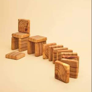 Juego de bloques de madera cuadrados hechos a mano, rompecabezas para niños, actividad infantil, nuevo juego de aprendizaje, más vendido, juego de 25 piezas - Product Image 1