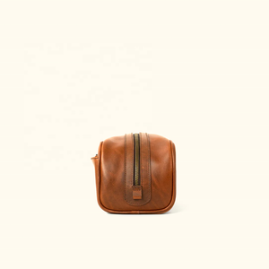 Top Sales Personalized Leather Toiletry <b>Kit</b> Men's Wash Pouch Bag for Man Waterproof Dopp <b>Kit</b> Bag - Product Image 2