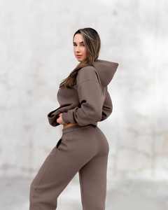 Nouvelle Collection OEM – Survêtement Sport Décontracté pour Femme, Hiver, 100% Coton Respirant, Séchage Rapide, Ensemble 2 Pièces Long, 400g - Product Image 2