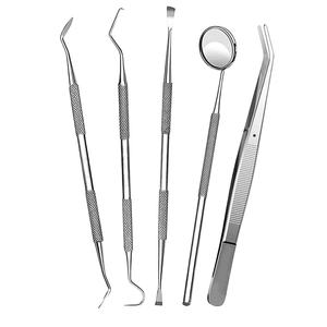 Kit Profesional de Higiene Dental AHI, Juego de 5 Piezas de Escaladores de Acero Inoxidable, Limpieza Profunda de Dientes, Manual, CE, Garantía de 3 Años, Clase I, Uso Doméstico - Product Image 1