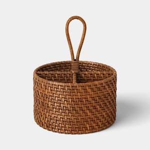 Handmade Rattan Storage Basket Caddy For Coffee Station Organization Tea Accessories And <b>Sugar</b> <b>Packet</b> Storage - Product Image 3