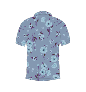 Camisa polo con estampado floral azul para hombre, camisa informal de manga corta a la moda de verano - Product Image 5