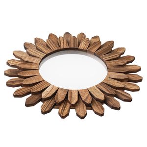 Specchio da Parete Rustico in Legno da 12 Pollici, Stile Boho Sunburst, per Camera da Letto, Soggiorno, Decorazione Casa - Product Image 1