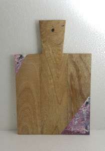 Planche à découper artisanale en bois naturel et résine, durable, pour la cuisine, planche à fromage au meilleur prix - Product Image 4