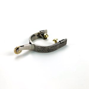 Estribos de Acero Inoxidable con Rodillo de Latón y Superficie Texturizada para Accesorios de Equitación, Espuelas con Rodillo, Seguridad Ecuestre - Product Image 2