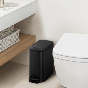 Cubo de Basura de Acero Inoxidable de 6 Litros / 1.6 Galones con Pedal, Cubo Interior Extraíble, Acabado Antihuellas, Negro Mate - Product Image 2